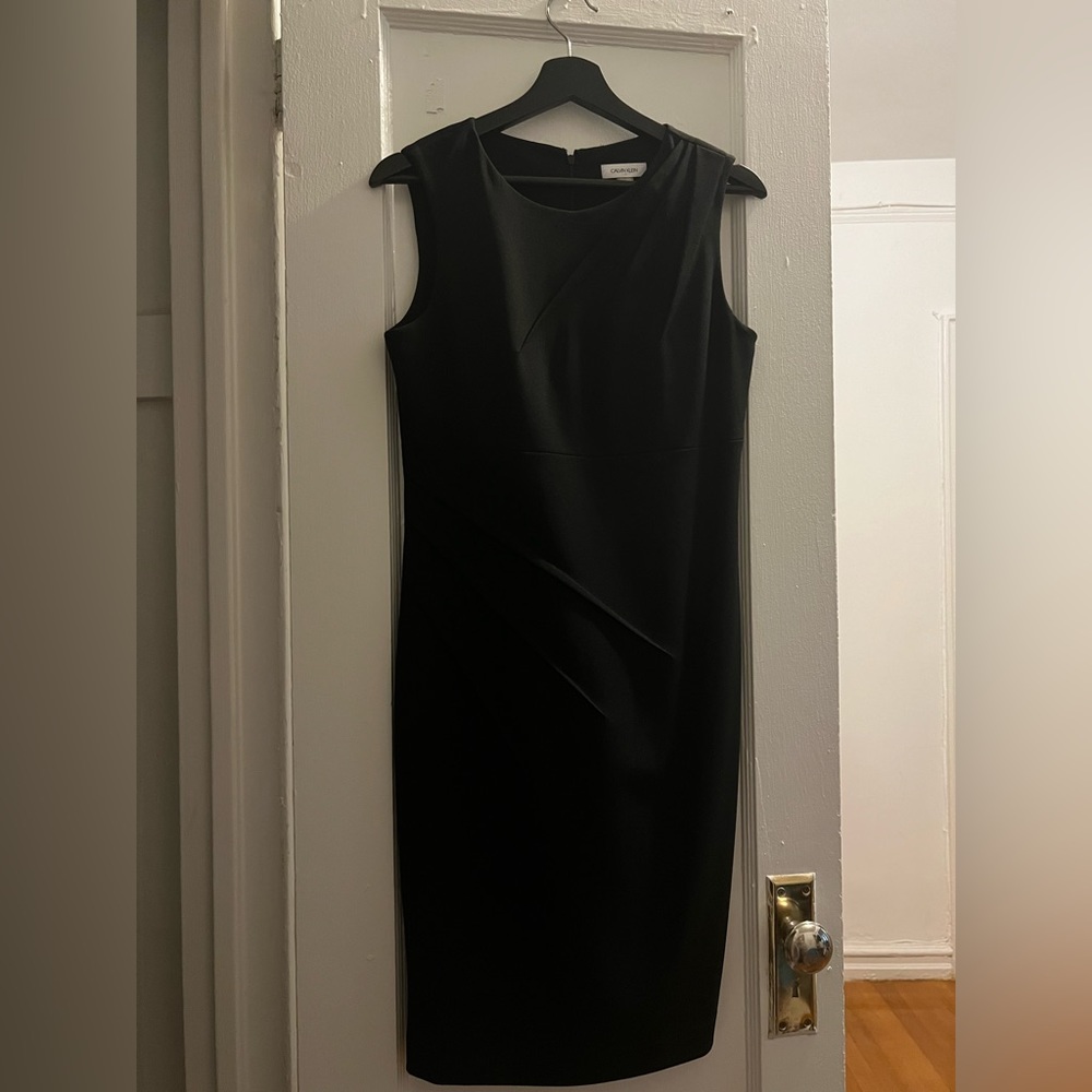 Calvin Klein Black Midi Sleeveless Dress